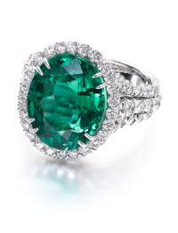 Christopher Designs Oval Green Emerald Fashion Ring