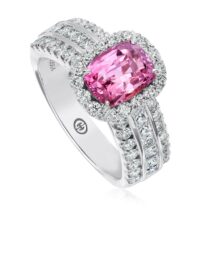 Christopher Designs Emerald Pink Sapphire and Diamond Fashion Ring