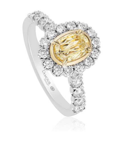 L’Amour Crisscut Yellow Diamond Engagement Ring