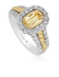 Christopher Designs L’Amour Crisscut Yellow Diamond Engagement Ring