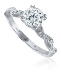 NEON Crisscut round lab grown diamond engagement ring