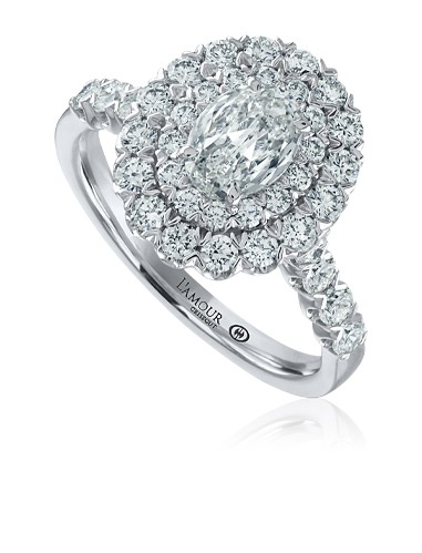 L’Amour Crisscut® ovel double halo engagement ring